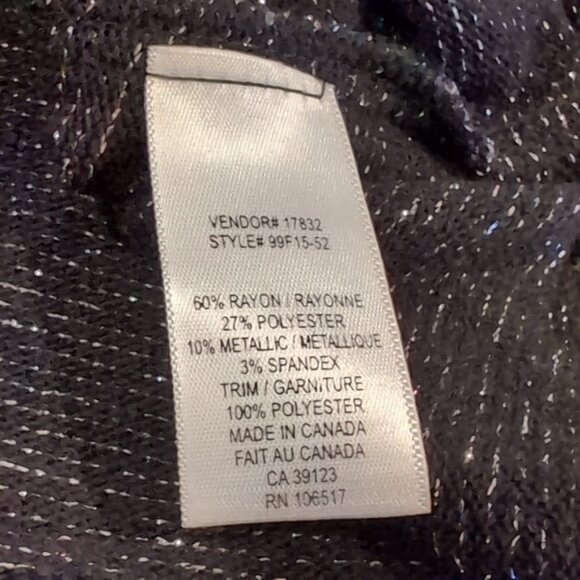 NORTHERN REFLECTIONS Metallic Knit Sleeveless Top Grey Black Size XL - Picture 11 of 11